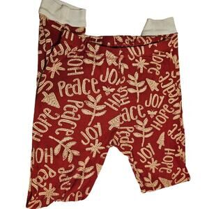 Burts Bees Kids Holiday PJ Pants, Size 8 Peace Hope Joy Organic Cotton